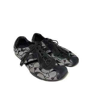 Coach Signature Katelyn Jacquard Logo Lace Up Sneakers black Women's Size 7
